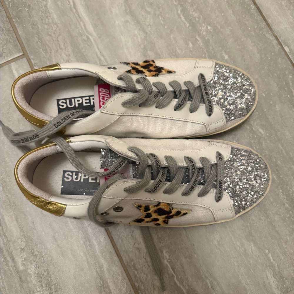Golden Goose Women's Glitter and Leopard Sneakers